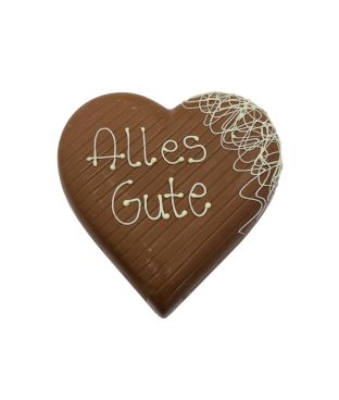 Klett Schokoladen Herz mit der Botschaft "Alles gute"