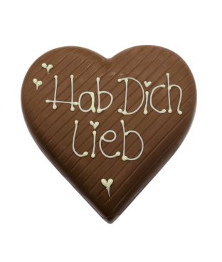 Klett Schokoladen Herz mit der Botschaft "Hab dich Lieb"