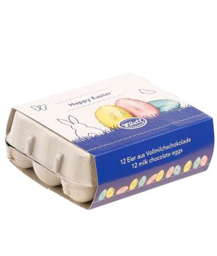 Verpackung Klett Schokoladen Eier 12er Karton