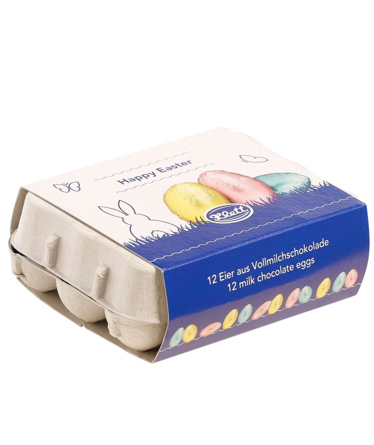 Verpackung Klett Schokoladen Eier 12er Karton